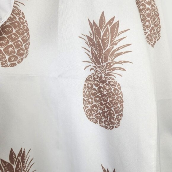 CBR Pineapple Print Pullover Blouse Ruffled Collar Women's Small - Picture 4 of 14